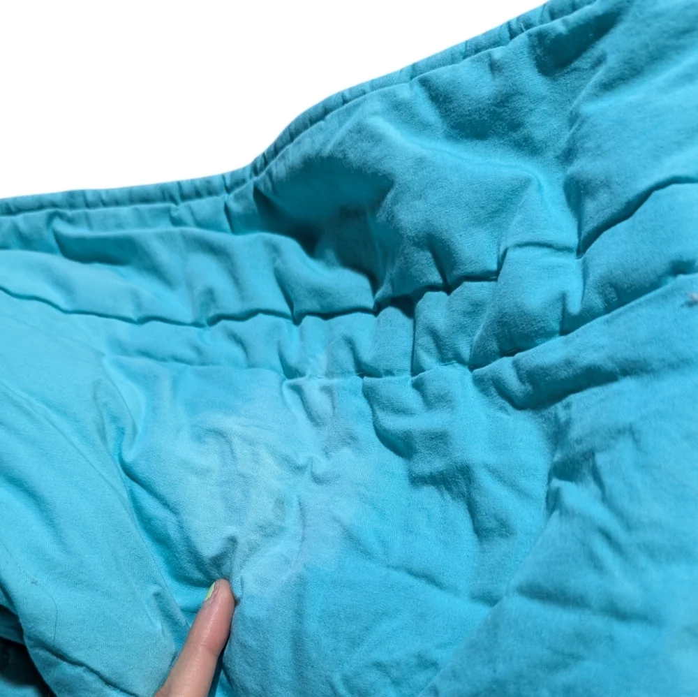 Pottery Barn Teen Ruched Comforter Turquoise Blue Twin Preppy